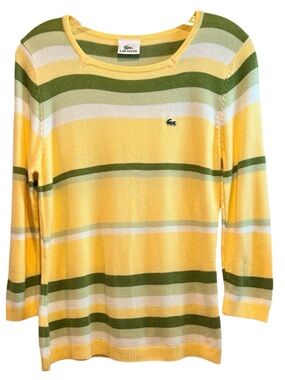 Lacoste Classic Vintage  Crocodile Logo 100% Cotton Women’s Size Small Sweater